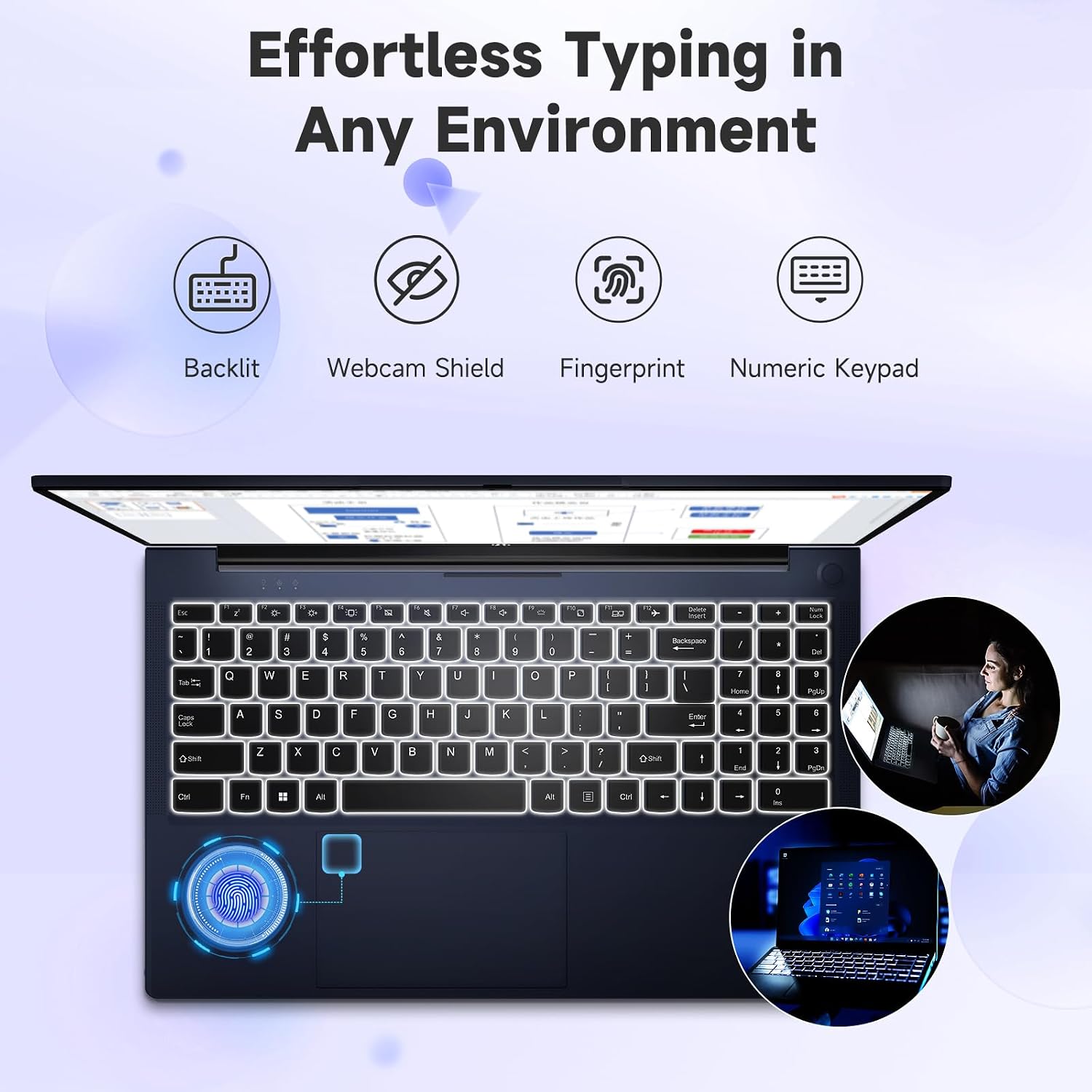 NIMO Laptop 15.6' IPS FHD, Intel 6-Core i3-1215U (Matches i7-1165G7, Beats i5-1135G7,R5-7520U), 8GB RAM, 128GB SSD, 65W Type-C, Backlit Keyboard, Fingerprint, Wi-Fi 6, for Home, Student & Business