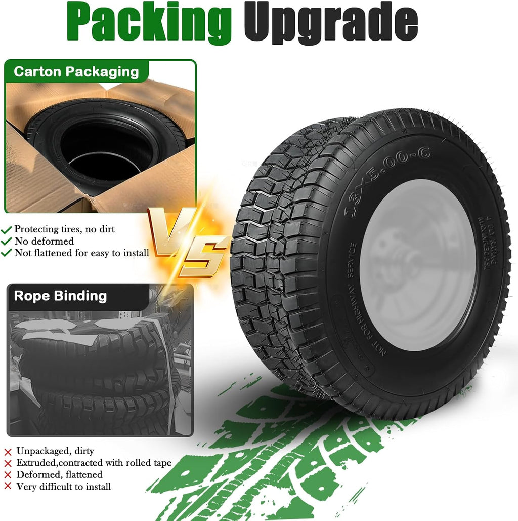 TRIPOWER 22x9.50-12 Lawn Mower Tires - 22x9.5x12 Turf Tire for Riding Mower and Lawn Garden Tractor, Durable, 4PR Tubeless, 1290 lbs Capacity, Set of 2