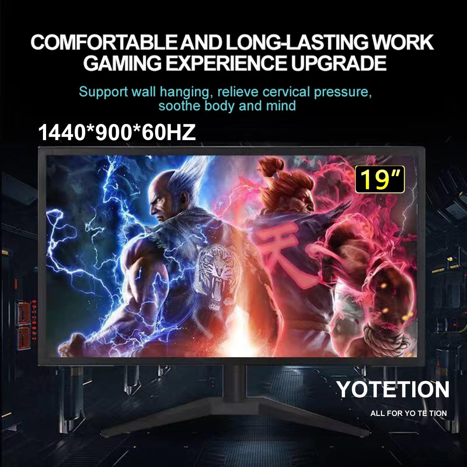 19 inch HD (1440x 900) Monitor,2Packs 60Hz Refresh Rate, HDMI x1, Small Thin Monitor for laptops, Computers and desktops,LED Display, VGA/HDMI Connection.