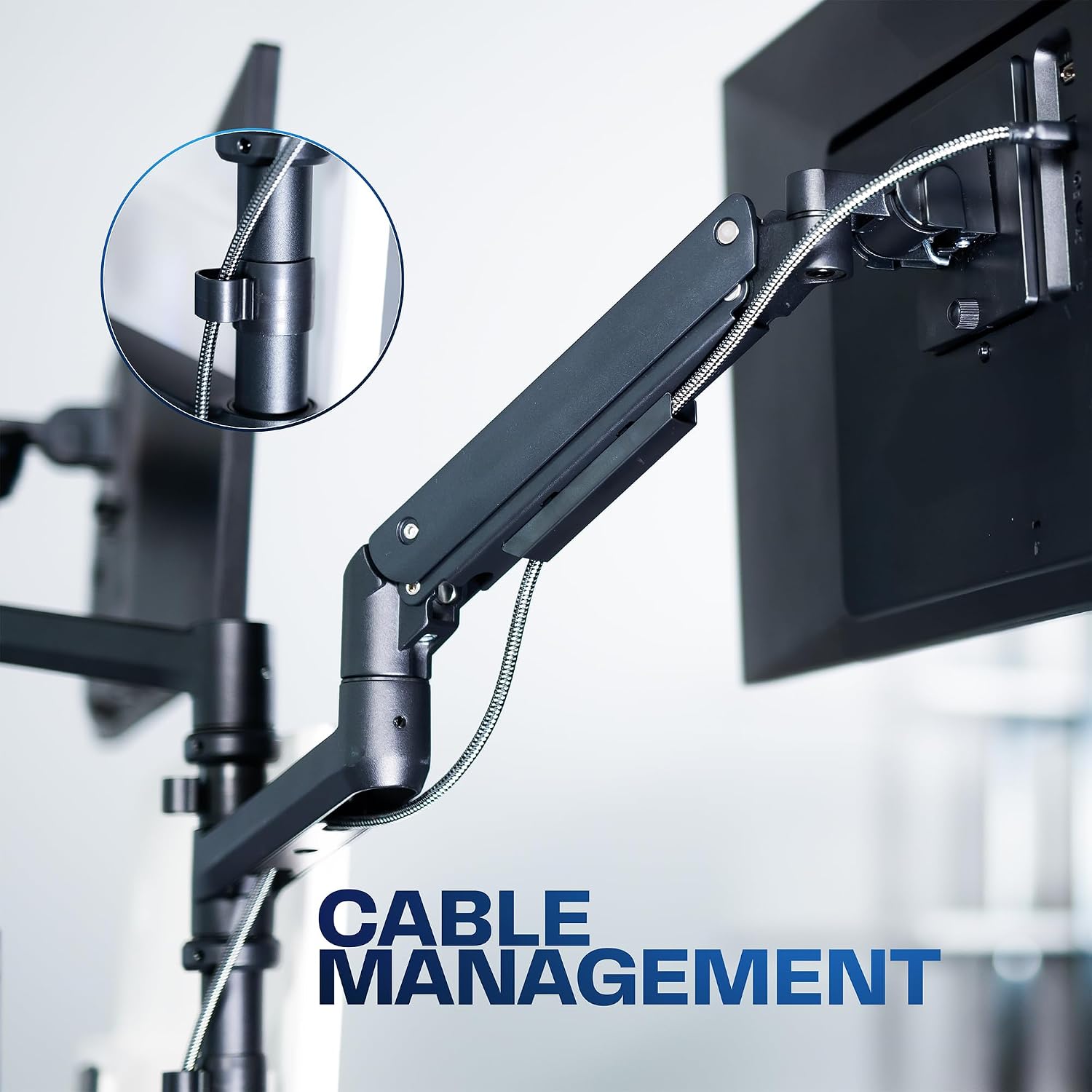 VIVO Pneumatic Arm Quad Ultrawide Monitor Extra Tall Desk Mount for Up to 49 inch Screens Individual Arm Capacity, Max 38 inch Screens for 4 Ultra Wides Up to 44 lbs, Black, STAND-V400D