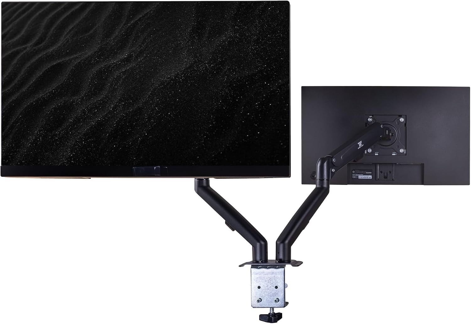 Lenovo ThinkVision 24' FHD IPS Monitor w/ 4ms Response Time, 100 Hz Refresh Rate, VESA Mount (100mm), Flicker Free, HDMI, Black 2 Pack w/DKZ Hub & ErgoFlexy Dual Mount Arm
