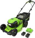 Greenworks 48V (24V x 2) 21' Brushless Cordless (Self-Propelled) Lawn Mower (LED Headlight), (2) 5.0Ah Batteries and Dual Port Rapid Charger Included (200+ Compatible Tools)