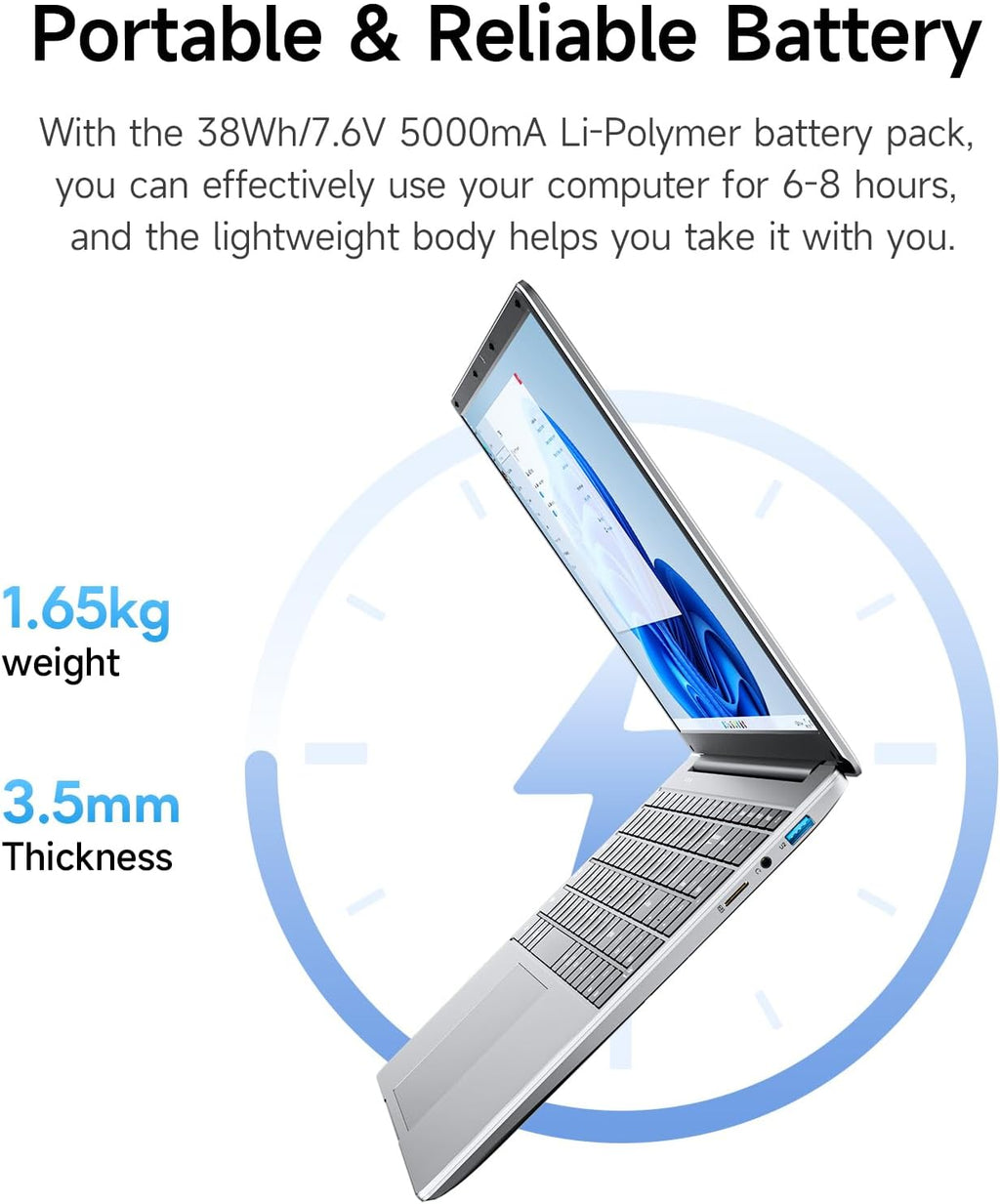 jumper 15.6' Windows 11 Laptop, 5205U Processor 1.9GHz, 12GB RAM 640GB Storage, 1 Year Office 365, HDMI, WiFi 5, USB 3.0 Type-C, Full HD Display Laptop with Numeric Keyboard for Business Student
