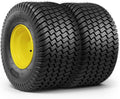 TRIPOWER 20x10.00-8 Lawn Mower Tires with Rims- 20x10x8 Tires and Wheels, 3.5' Offset Hub, 3/4' Borehole, 3/16' Keyway, for Lawn Mower Tractor, 4PR Tubeless, 1190 lbs Capacity, Set of 2