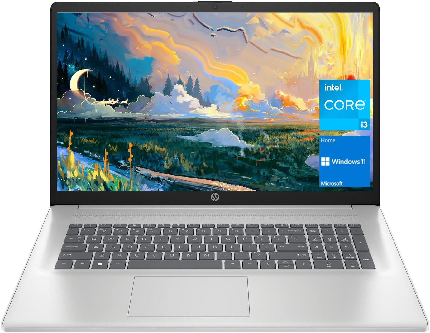 HP 17 Laptop, 17.3' HD+ Display, 11th Gen Intel Core i3-1125G4 Processor, 8GB RAM, 256GB SSD, Wi-Fi, HDMI, Webcam, Windows 11 Home, Silver