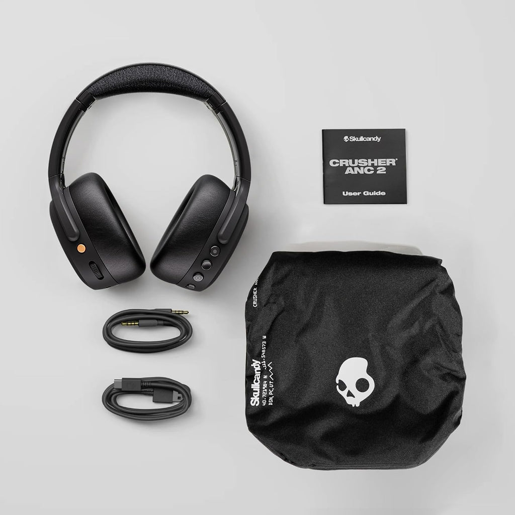 Skullcandy Crusher ANC 2 Wireless Over-Ear Bluetooth Headphones with Multi-Sensory Bass, Active Noise Cancelling, Up to 60 Hours Battery, Microphone for iPhone Android - Realtree Edge Colors Drab
