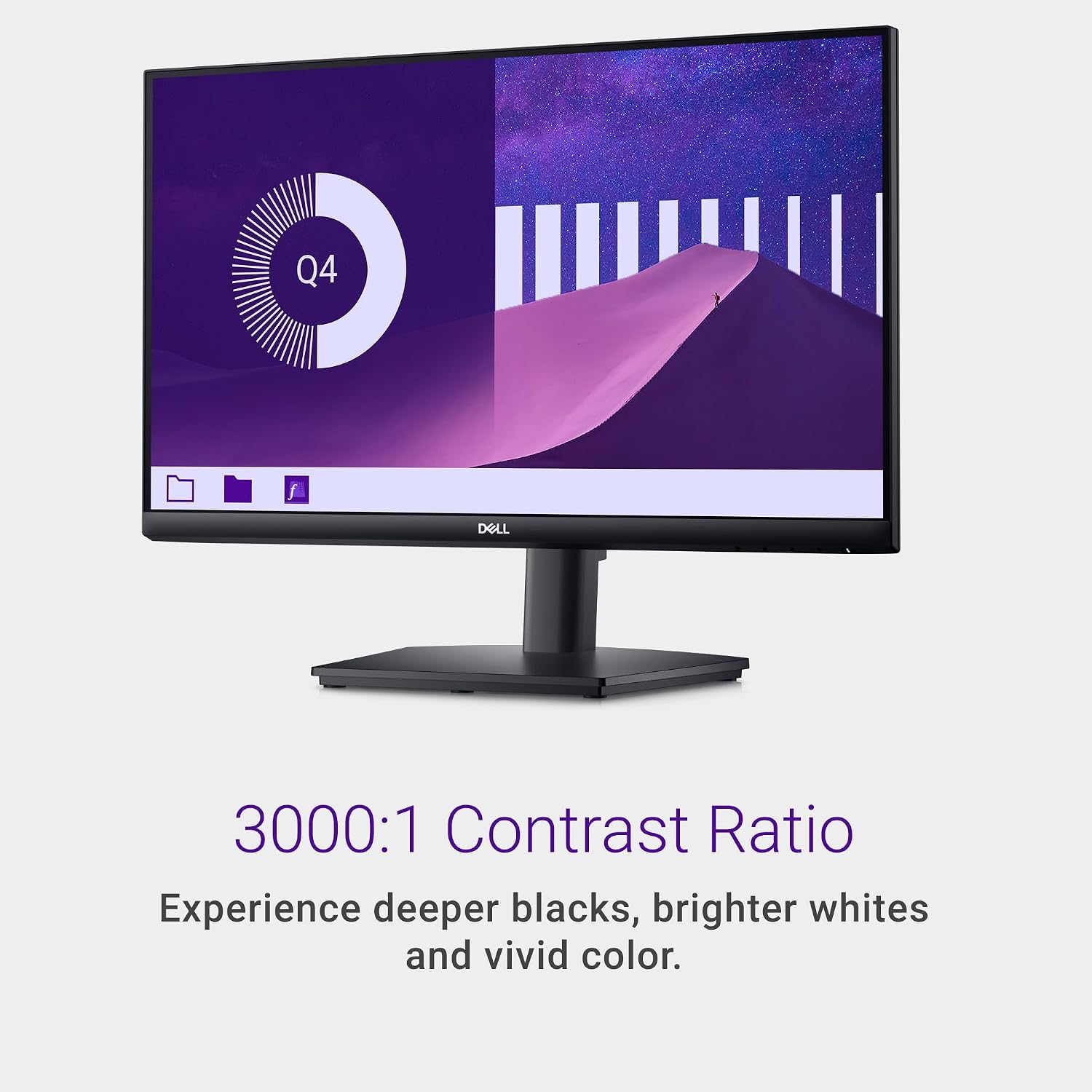 Dell E2425HS Monitor - 23.8-inch Full HD (1920x1080) 75Hz 8Ms Display, Speaker 2 x 1W, HDMI/DisplayPort Connectivity Height/Swivel/Tilt Adjustability - Black