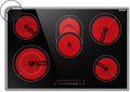 Karinear Electric Cooktop 30 Inch, 8400w 5 Burners Electric Stove Top, Built-in Ceramic Cooktop with Glass Protection Metal Frame, Multifunctional Stove for 220-240v, Hard Wire, No Plug