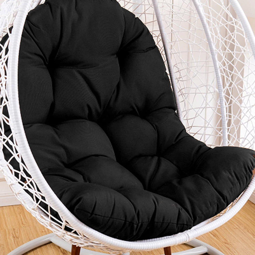 Hanging Nest Swing Chair Cushion Replacement, Outdoor Patio Garden Egg Rocking Chair Basket Seat Cushion Only, Meditation Cushion Floor, Does Not Include Chair and Stand(Color:Black)