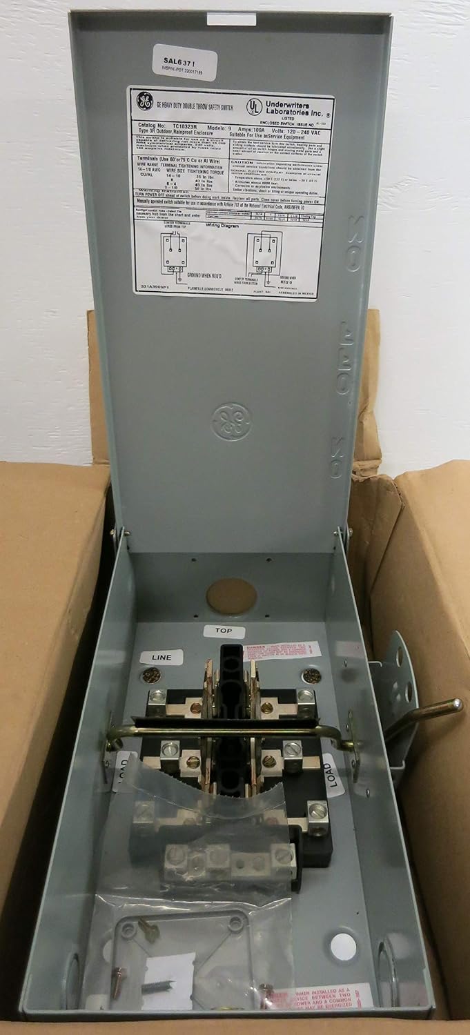GE Energy Industrial Solutions TC10323R GE Outdoor Double Pole Double Throw Safety Switch, 100-Amp