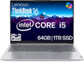 Lenovo ThinkBook 16 Business Laptop, 16' FHD+ Anti-Glare Display, Intel 8-Core i5-13420H, 64GB DDR5 RAM, 1TB NVMe, WiFi 6 + BT, RJ-45, HDMI, HD Webcam, Win 11 Pro
