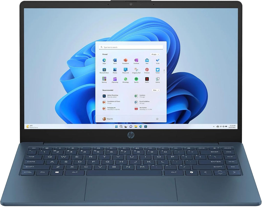 HP Stream 14' HD BrightView Laptop, Intel Celeron N150 Processor, 4GB RAM, 128GB Storage, Intel HD Graphics, 720p Webcam, Blue, Win 11 S (Renewed)
