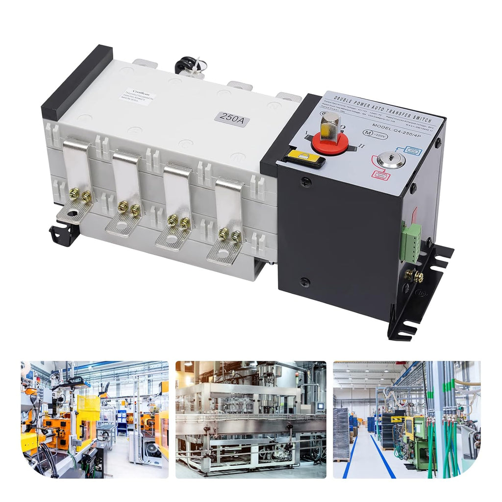110V Dual Power Automatic Transfer Switch Dual Power Generator Changeover Switch 250A 4P