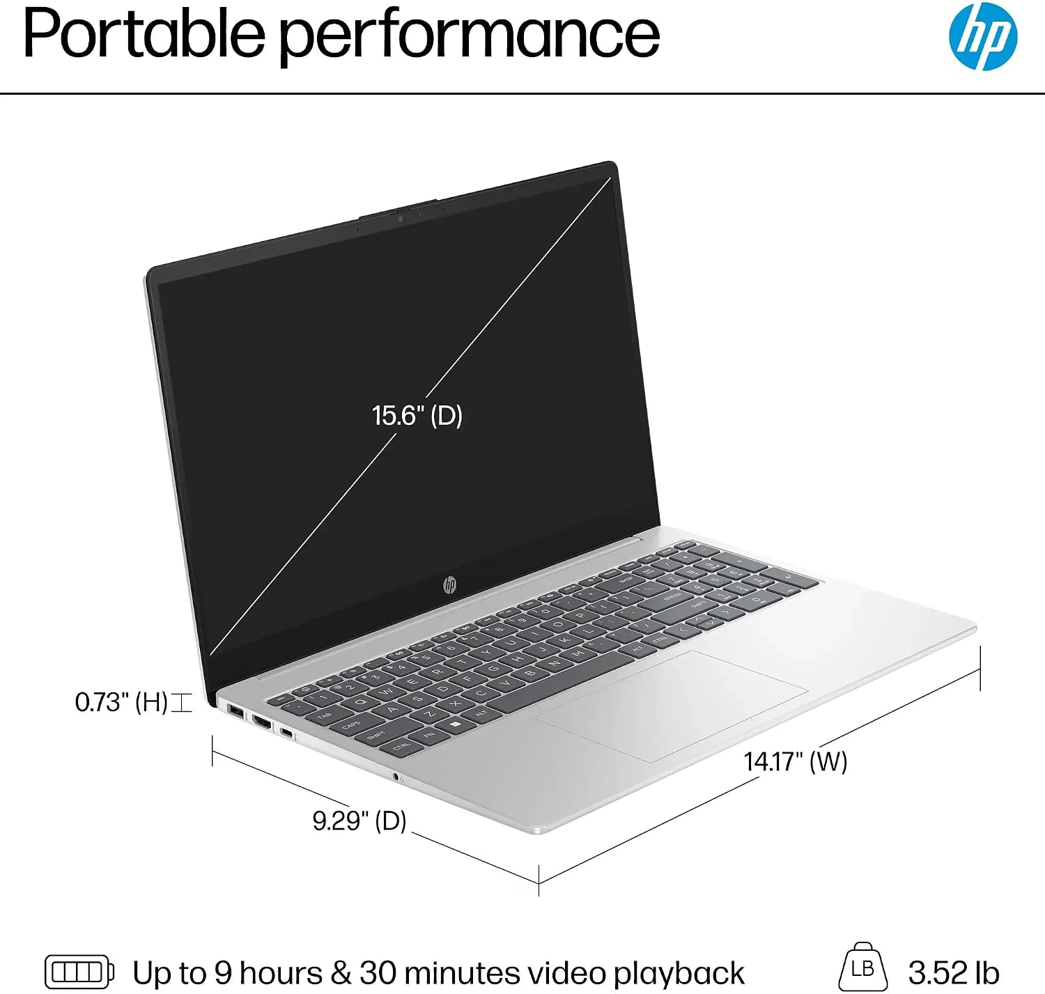 HP 15.6' Business Laptop, Free Copilot Key for Copilot asssitant, HD Touchscreen Display, Intel 6-Core i3-1215U 4.4 GHz, 8GB RAM, 512GB SSD, Long Battery Life, Windows 11 Pro