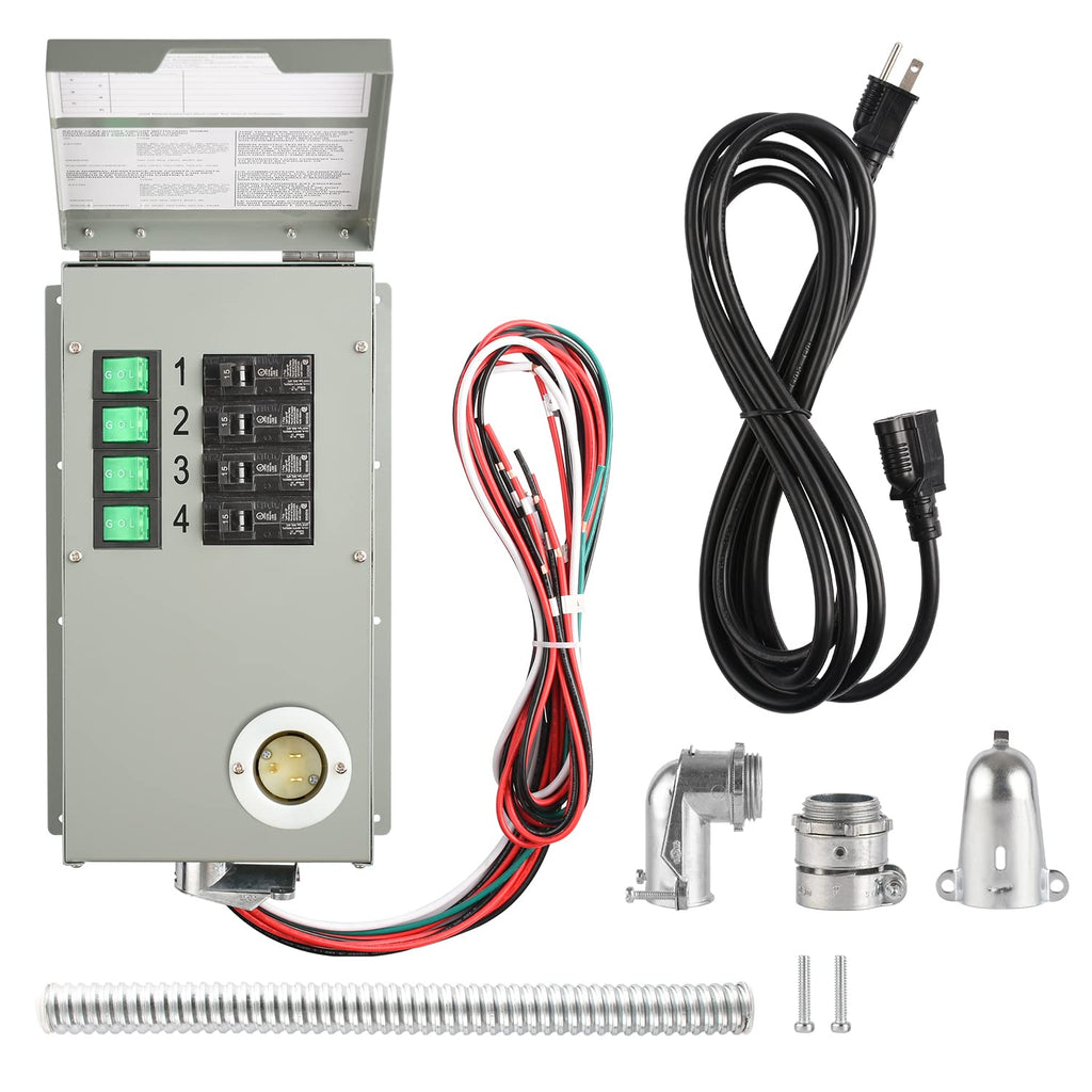 Nature's Generator Manual Transfer Switch Kit 15A 4 Circuits Indoor UL Approved