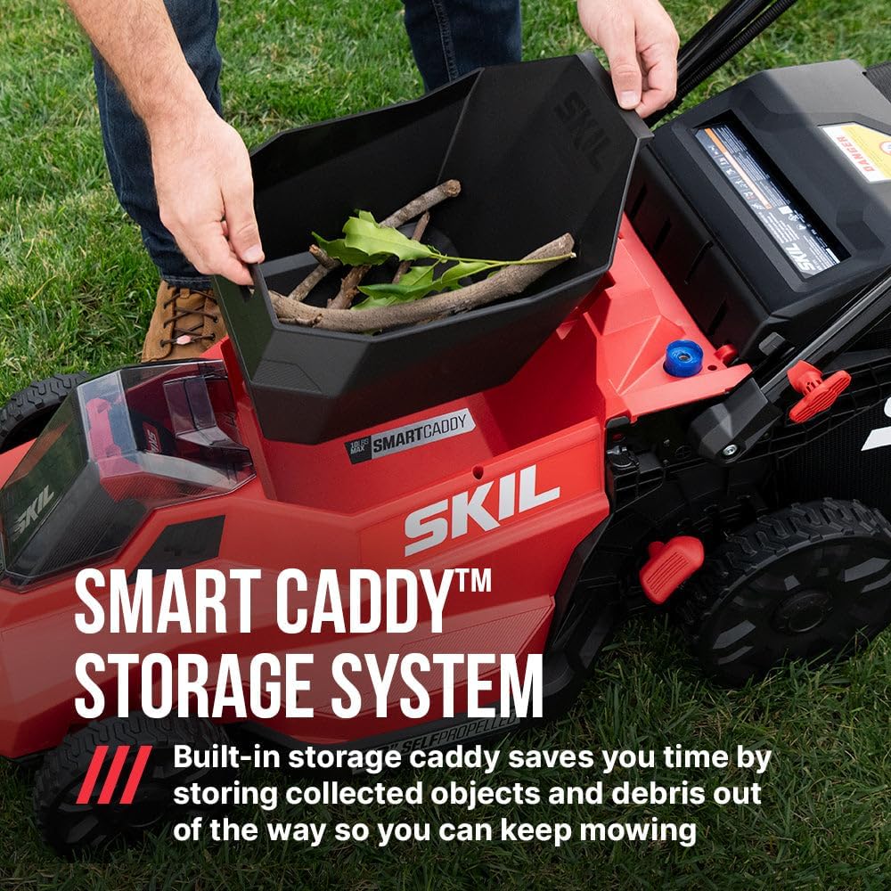SKIL PWR CORE 40 Brushless 40V 20-Inch Self-Propelled Mower Kit with Smart Caddy, Includes 6.0Ah & 4.0Ah Batteries and 150W Charger - SM2010C-24