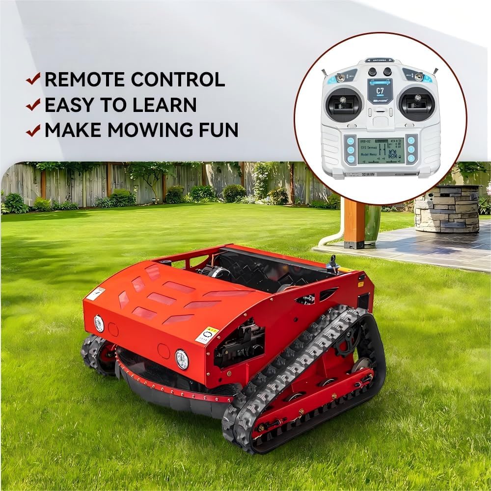 All-Terrain Remote-Controlled Lawnmower with a 31.5-Inch Mowing Width, Powerful 16hp Engine, and Brushless Motor Suitable for Mowing Medium to Large Lawns(SKD-452-80L)