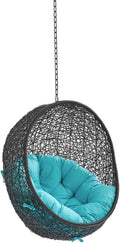 Modway EEI-3636-BLK-TRQ Encase Swing Outdoor Patio Lounge Chair Without Stand, Black Turquoise
