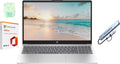 HP 15.6' LED Laptop Computer, 32GB RAM 640GB Storage (128GB UFS+512GB Docking Set), Quad-Cores Intel Pentium, Windows 11 S with 1-Year Microsoft Office 365 Included, PLUSERA Earphones, Silver