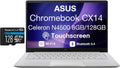 ASUS Chromebook CX14 14.0' FHD Touch Display (Intel Celeron N4500, 8GB RAM, 256GB Storage (128GB SSD + 128GB Micro SD Card), Wi-Fi 6, BT, HD Webcam, Chrome OS) - Ideal for Everyday Value Use (Renewed)