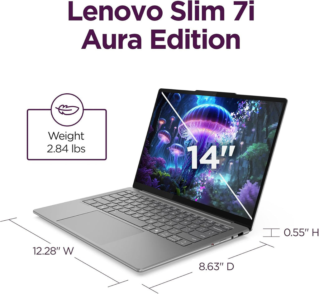 Lenovo Slim 7i Aura Edition - 2025 - Copilot+ PC - Core Ultra 7 Processor 256V - 14' WUXGA OLED Display - 16 GB Memory - 1 TB Storage - Luna Grey