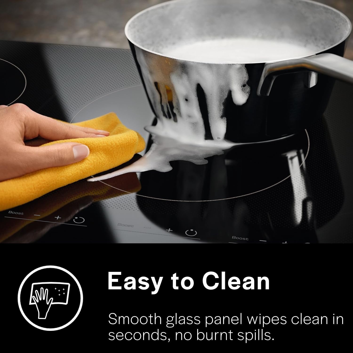 Empava 36 Inch Built-In Electric Induction Cooktop, 5 Zone Smooth Glass Surface, Touch Sensor Panel, Power Boost, Timer Control, Child Lock Feature, Hardwired Kitchen Appliance