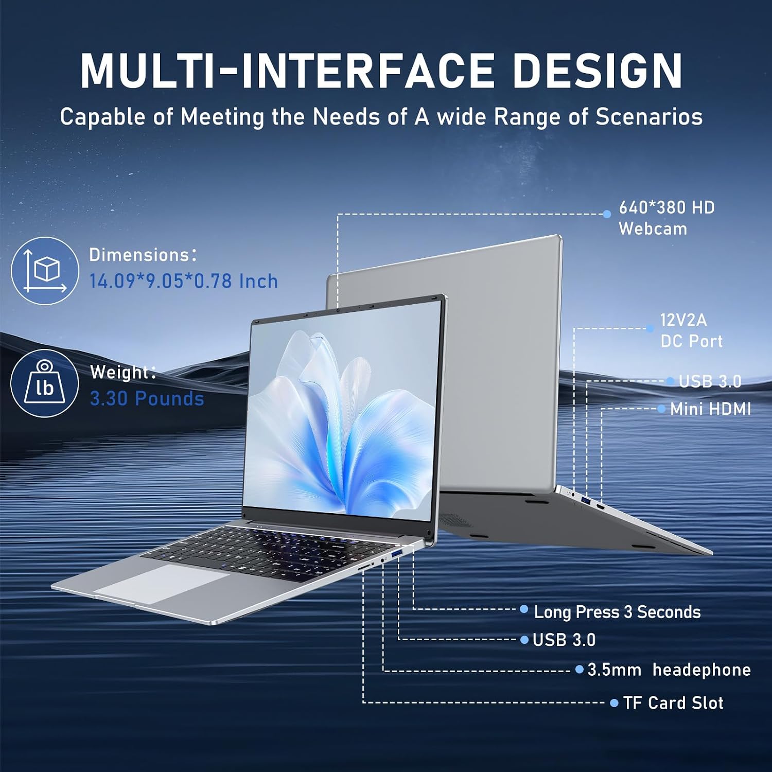 Laptop Computer, 15.6 Inch Lap Top PC 2026, Window 11 Pro, 8GB RAM 512GB SSD, N4000 Processor, FHD Display 1920*1080P, WIFI5, BT4.2, Thin & Light, 5000mAh Battery, HDMI, for Study Office Business