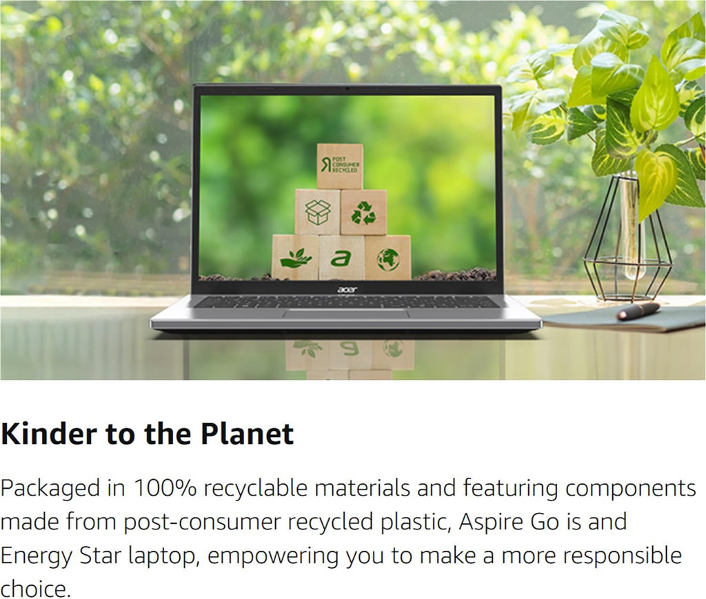 acer Aspire Go 15 Laptop, Next-Gen Intel 8-Core i3 N355 (up to 3.9GHz), 15.6' BluelightShield FHD Display, 8GB DDR5, 512GB Storage, Copilot Key, HDMI, Windows 11, WOWPC USB, w/o Earbuds