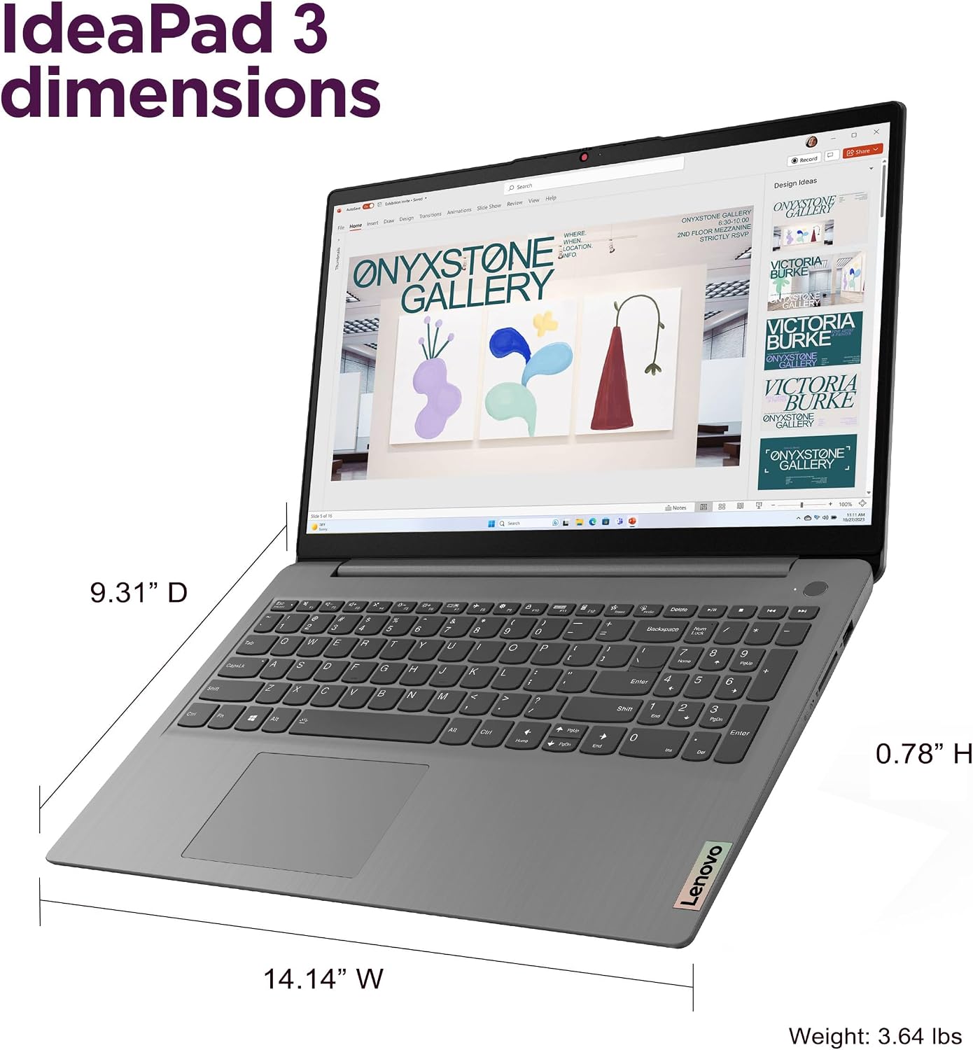 Lenovo IdeaPad 3 15.6' FHD Touchscreen Laptop (16GB RAM, 512GB SSD, Intel Core i3) for Home & College Student, Narrow Bezel, Webcam, 12-Hour Long Battery Life, NumPad, IST SD Card, Win 11 Home in S