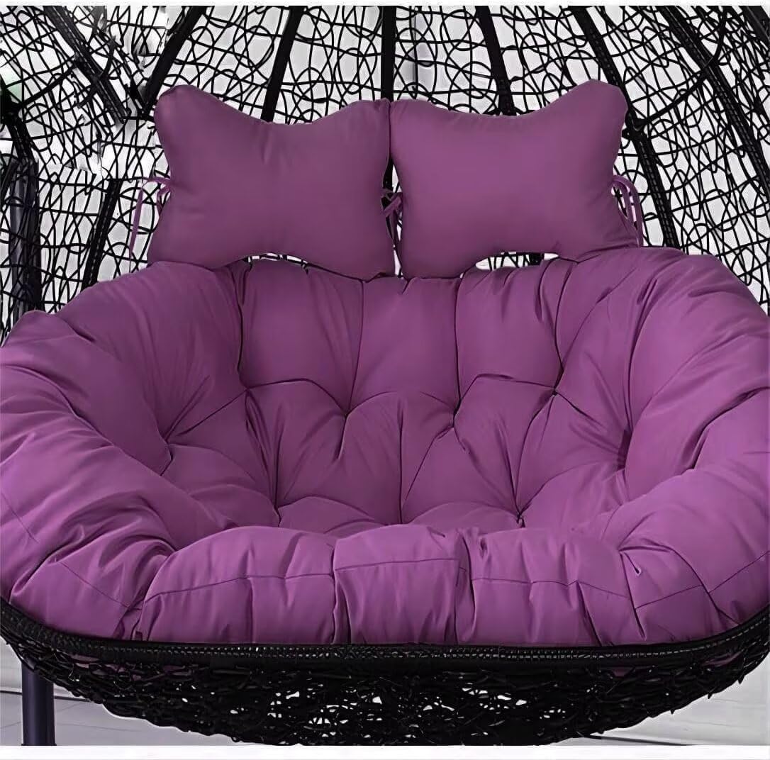 2 Seater Egg Chair Swing Cushion Outdoor, Washable Hanging Egg Chair Cushions Replacement, Large Single Chair Pads Nest Shaped Seat Cushions, Thick Soft Solid Color Chair Back Pillow