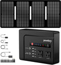 powkey 200W Portable Power Bank with Solar Panel 40W, 146Wh Power Bank with AC Outlet, High Eifficiency Waterproof Solar Panel Kit with Battery Bank for Outdoor Camping Home Backup