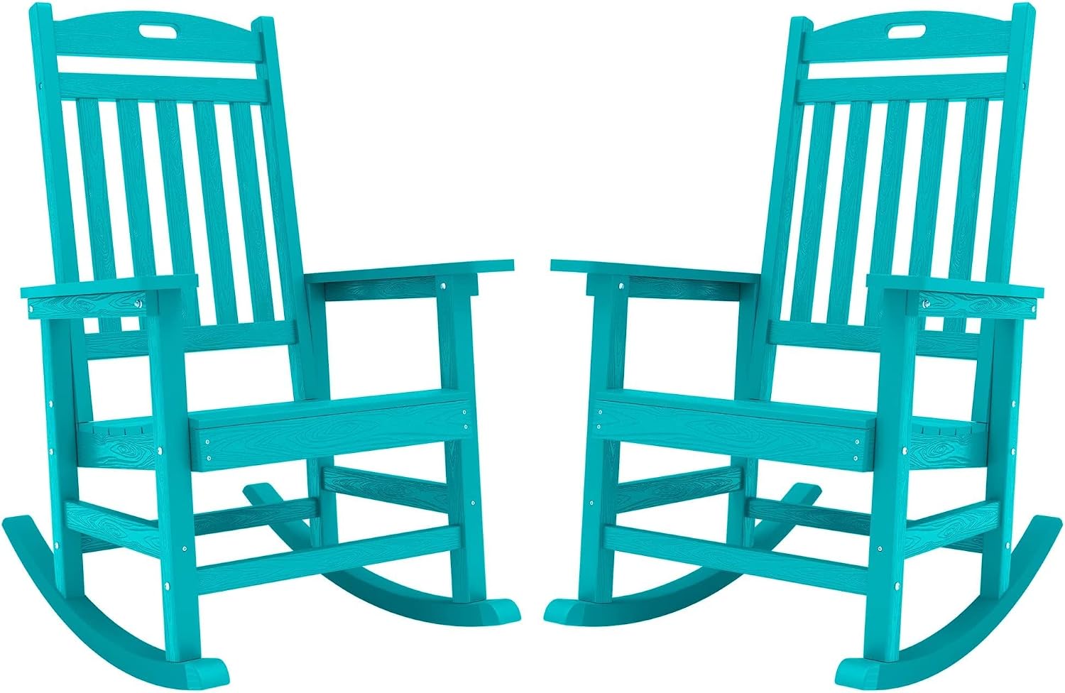 YEFU Outdoor Rocking Chairs Set of 2: Porch Rocking Chairs-Outdoor Patio Rockings Chair-Oversized Rocker Chair-All Weather Poly Rocker Lawn Chair for Adult-Seat Area 22'x21'-Backrest Height 31'-Aruba