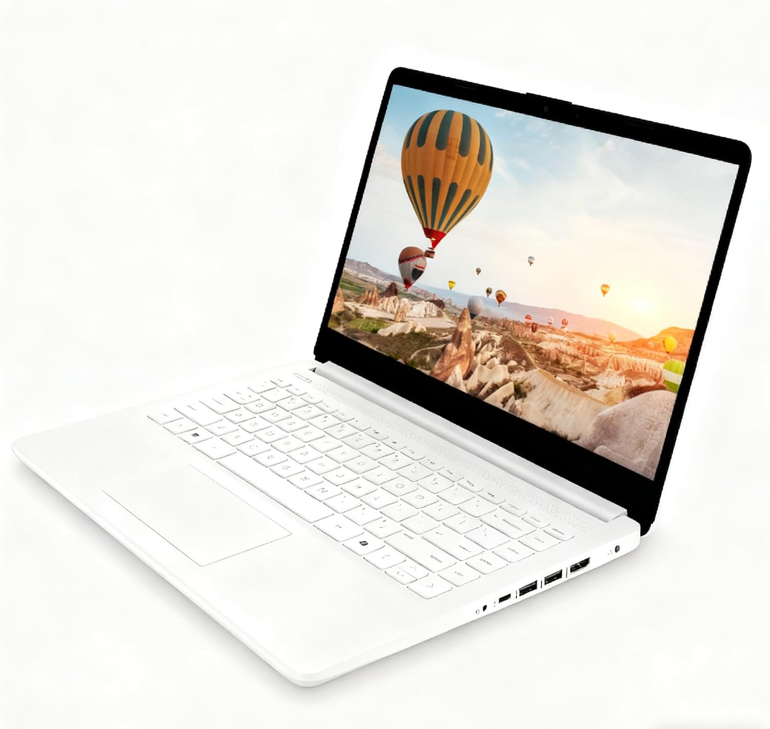 HP 14' HD Laptop - Intel Celeron, 8GB RAM, 64GB eMMC - Lightweight & 12H Battery, Sleek Design with Multiple Ports, Webcam/Mic for Business/Students/Tourists - Microsoft 365 Included, Snowflake White