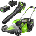 Greenworks 80V 21' Self-Propelled Lawn Mower + Blower (Gen 2), 5.0Ah Battery