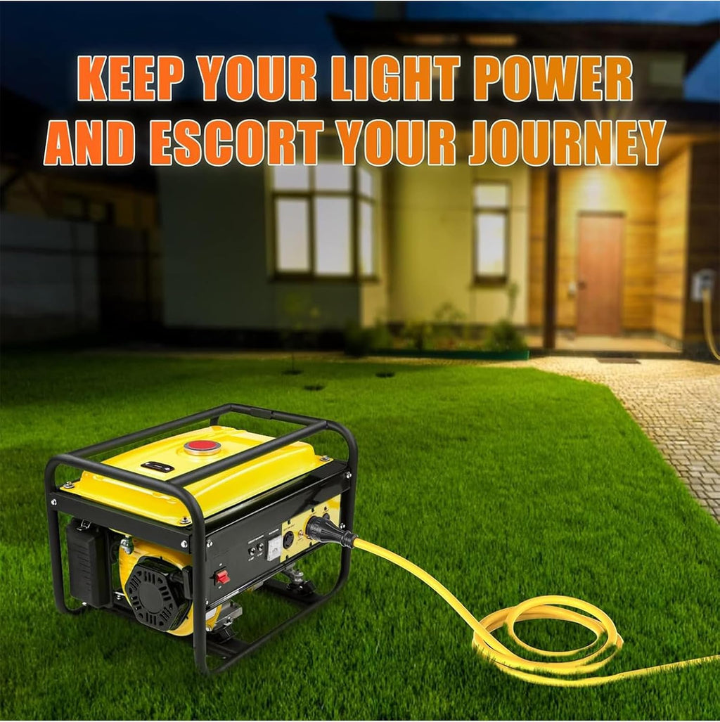 E-SDS 50 Amp Generator Cord 15FT and Power Inlet Box Kit, 125/250 Volt 50 Amp Generator Inlet Box with NEMA14-50P/SS2-50R Extension Cord for RV Camper and Generator to House