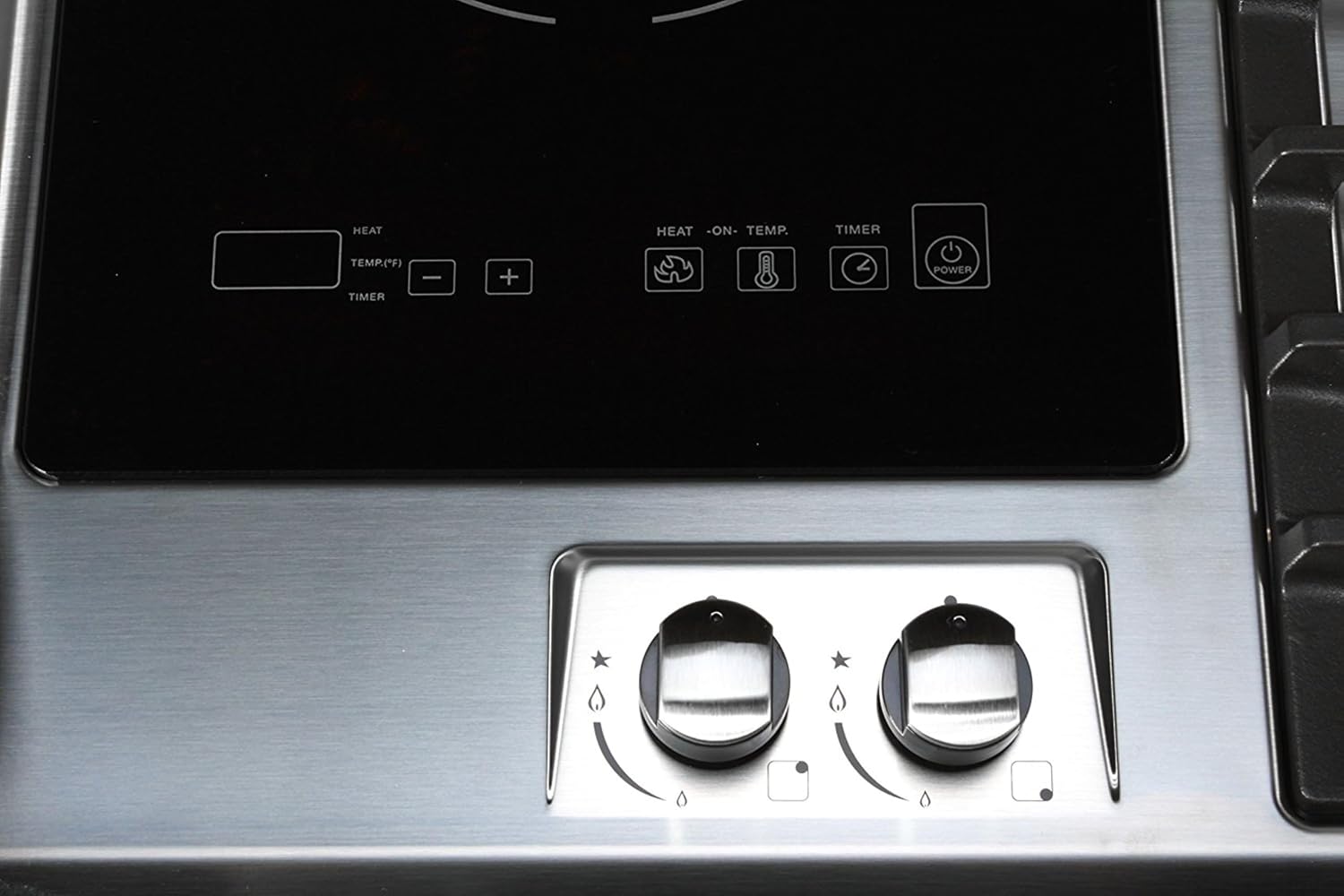 TI-1+2B 23 inch Built-In Single Induction + 2 Gas Burner Combination Cooktop, UL858 Certified