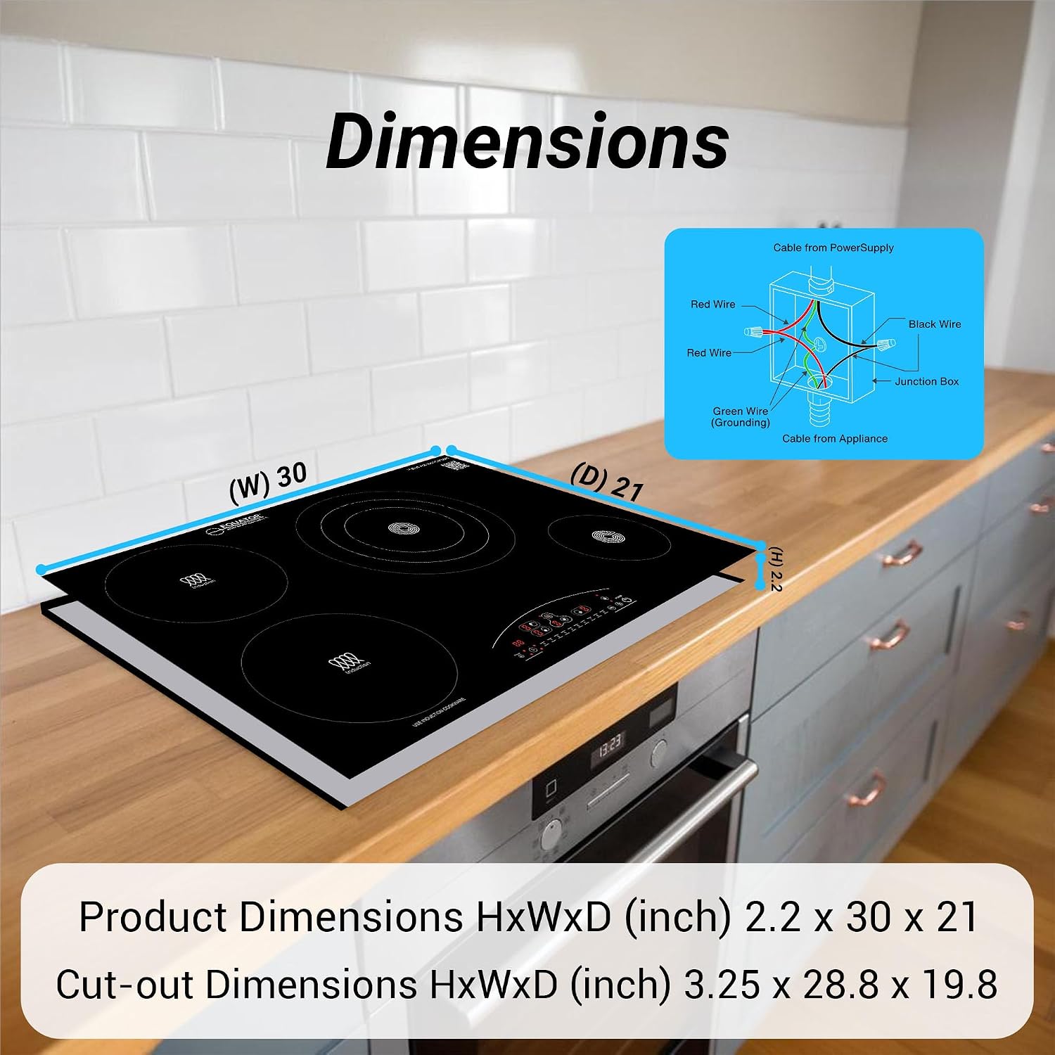 Equator 30-inch Electric Hybrid Cooktop with 2 Induction & 2 Ceramic Burners Dual Cooking Modes for Flexible, Fast, and Efficient Cooking Sleek Built-in Design