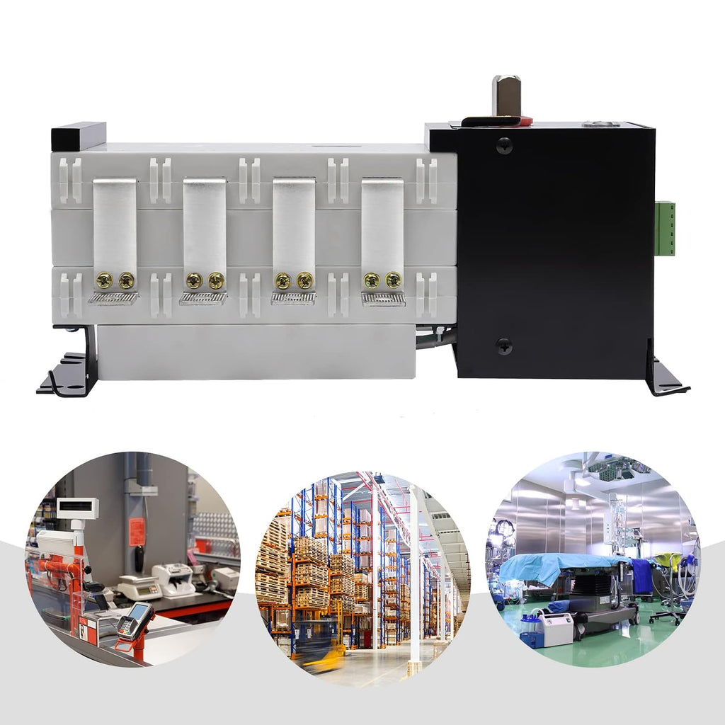 Automatic Transfer Switch, 4-Poles AC 110V 220V Dual Power Generator Changeover Switch 4P/250A