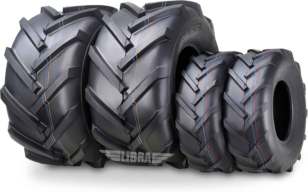 WANDA Set 4 15X6-6 & 18X8.5-8 Lawn Mower Agriculture Farm Tractor Tires Super Lug 4 Ply-13078/13079