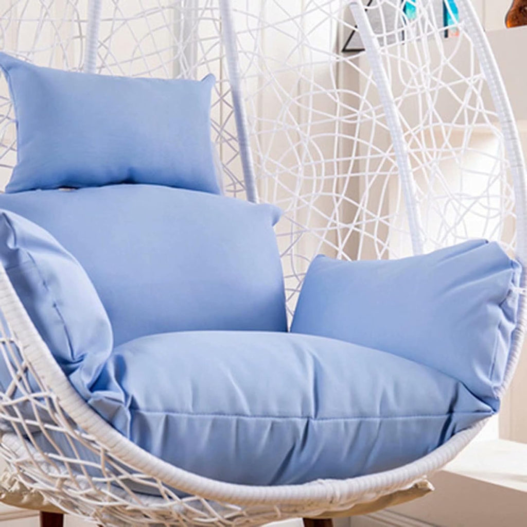 Egg Chair Cushion Only, Outdoor Hanging Swing Chair Cushion, Hanging Egg Chair Cushion Thick, Washable Cover Hanging Hammock Chair Cushion for Garden, Chair Pads Replacement Blue