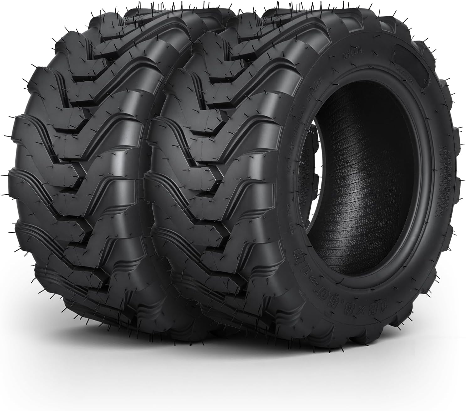 TRIPOWER 18x8.50-10 Garden Tractor Tires, 6 PR Tubeless, R4 Heavy Duty Farm and Lawn Master Tractor Tire Compatible with Kubota John Deere, Set of 2