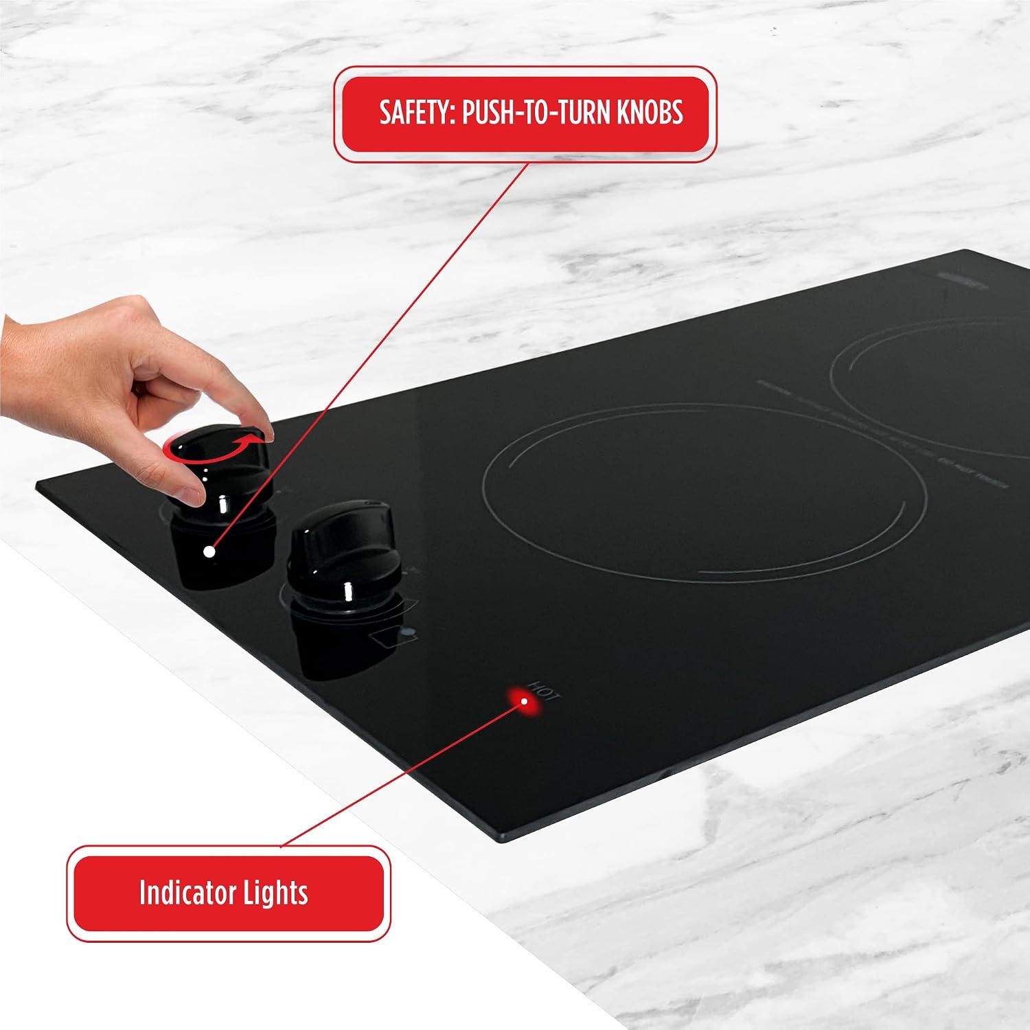 Summit 12' 2 Burner Electric Cooktop 115 Volt Radiant Cooktop, ADA Compliant, Black- CR2110B