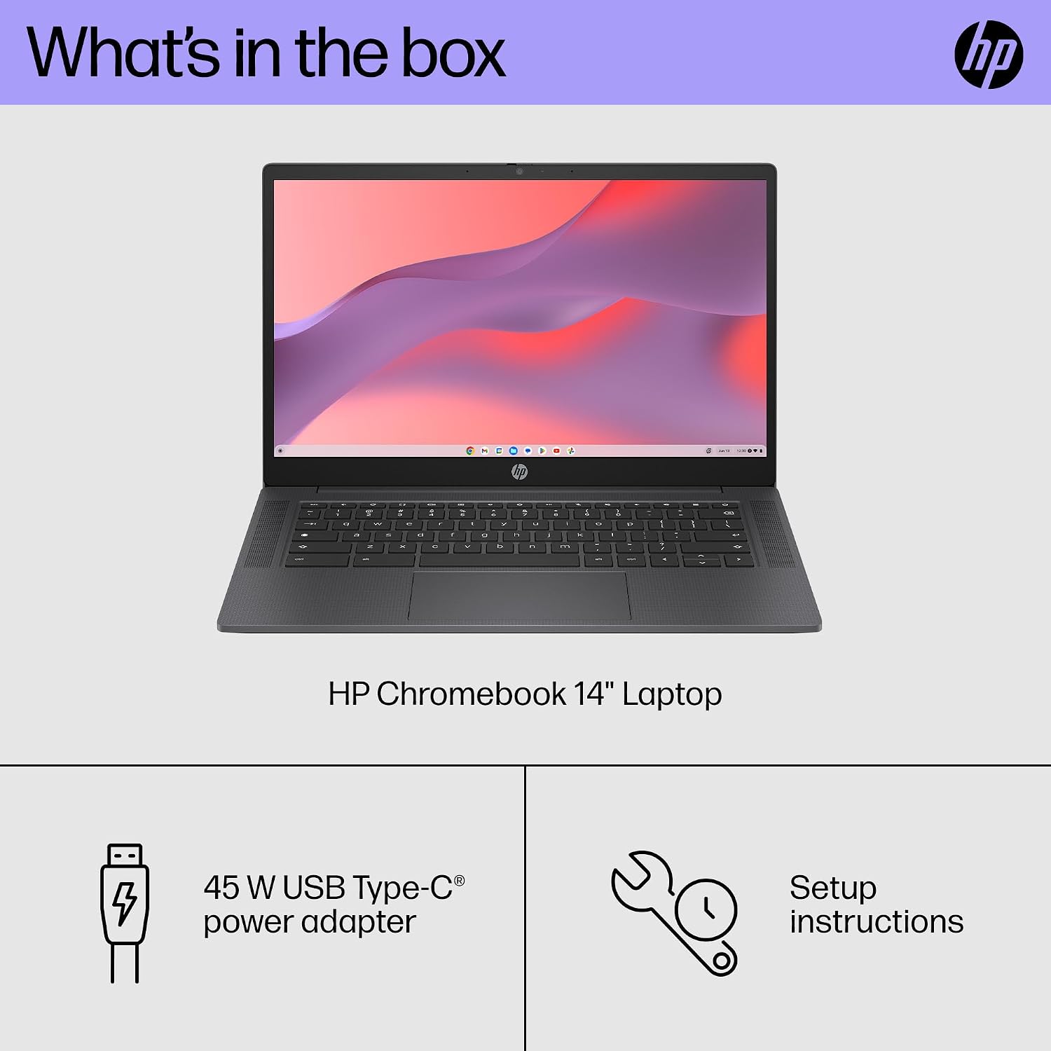 HP Chromebook 14 inch Laptop, HD Display, Intel N100, 4 GB RAM, 64 GB eMMC, Intel UHD Graphics, Chrome OS 14a-nf0000nr (2024) (Renewed)