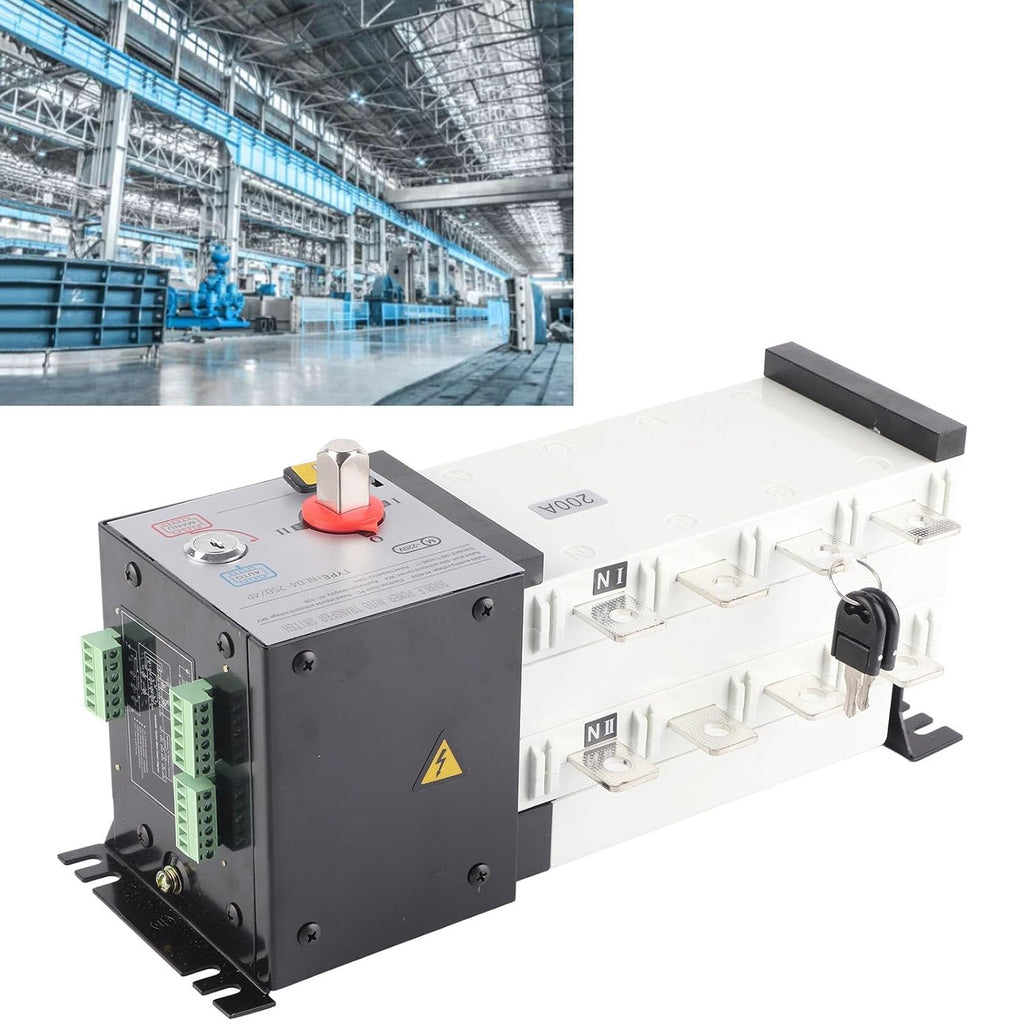 Dual Power Automatic Transfer Switch AC400V 2 in 1 Out Isolated Power Transfer Switch for Generator (200A)