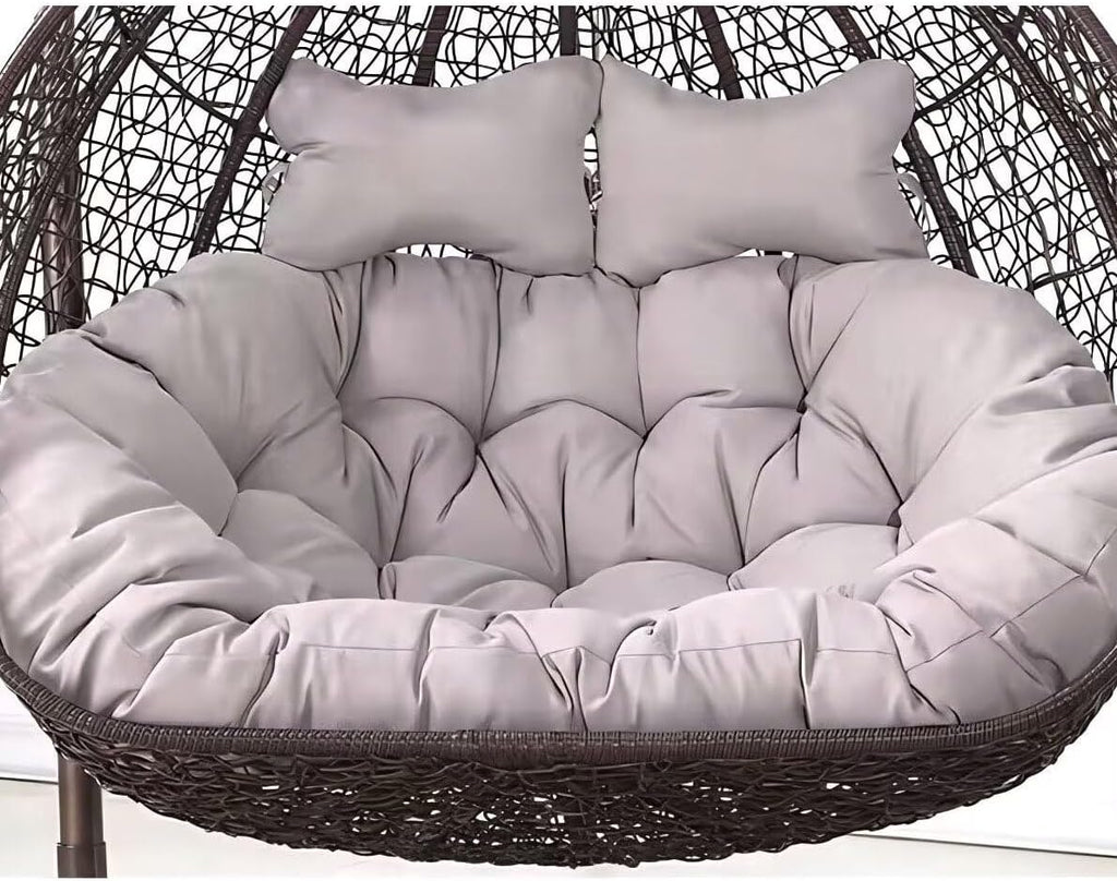 2 Seater Egg Chair Swing Cushion Outdoor, Washable Hanging Egg Chair Cushions Replacement, Large Single Chair Pads Nest Shaped Seat Cushions, Thick Soft Solid Color Chair Back Pillow