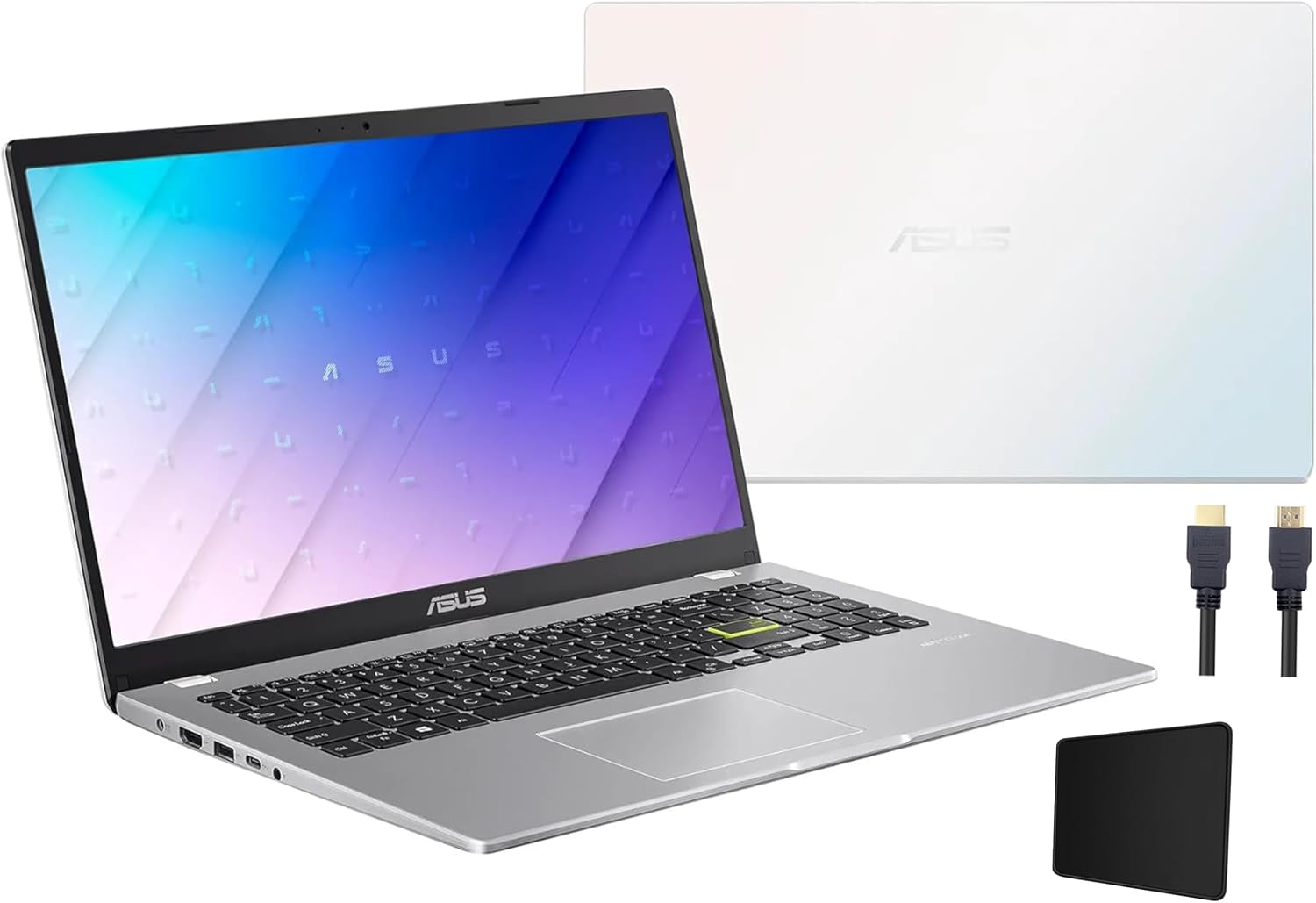 ASUS L510 Business Laptop, 15.6' FHD Display, Intel Celeron N4020 Processor, 4GB RAM, 128GB eMMC Storage, Backlit Keyboard, 1-Year Microsoft 365, Windows 11 Home, White with TGY Accessories