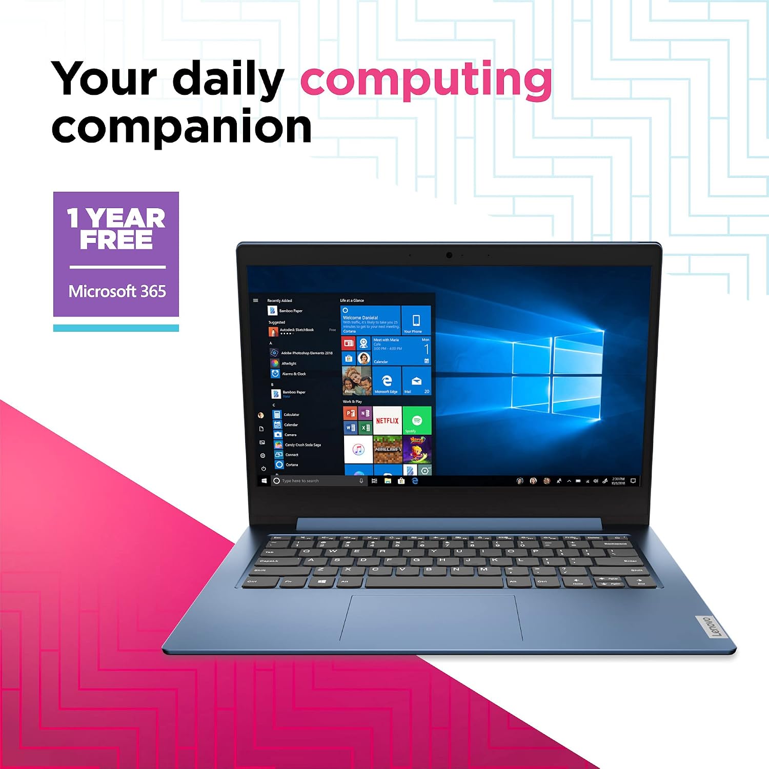 Lenovo IdeaPad 1 14 Laptop, 14.0' HD Display, Intel Celeron N4020, 4GB RAM, 64GB Storage, Intel UHD Graphics 600, Win 10 in S Mode, Ice Blue