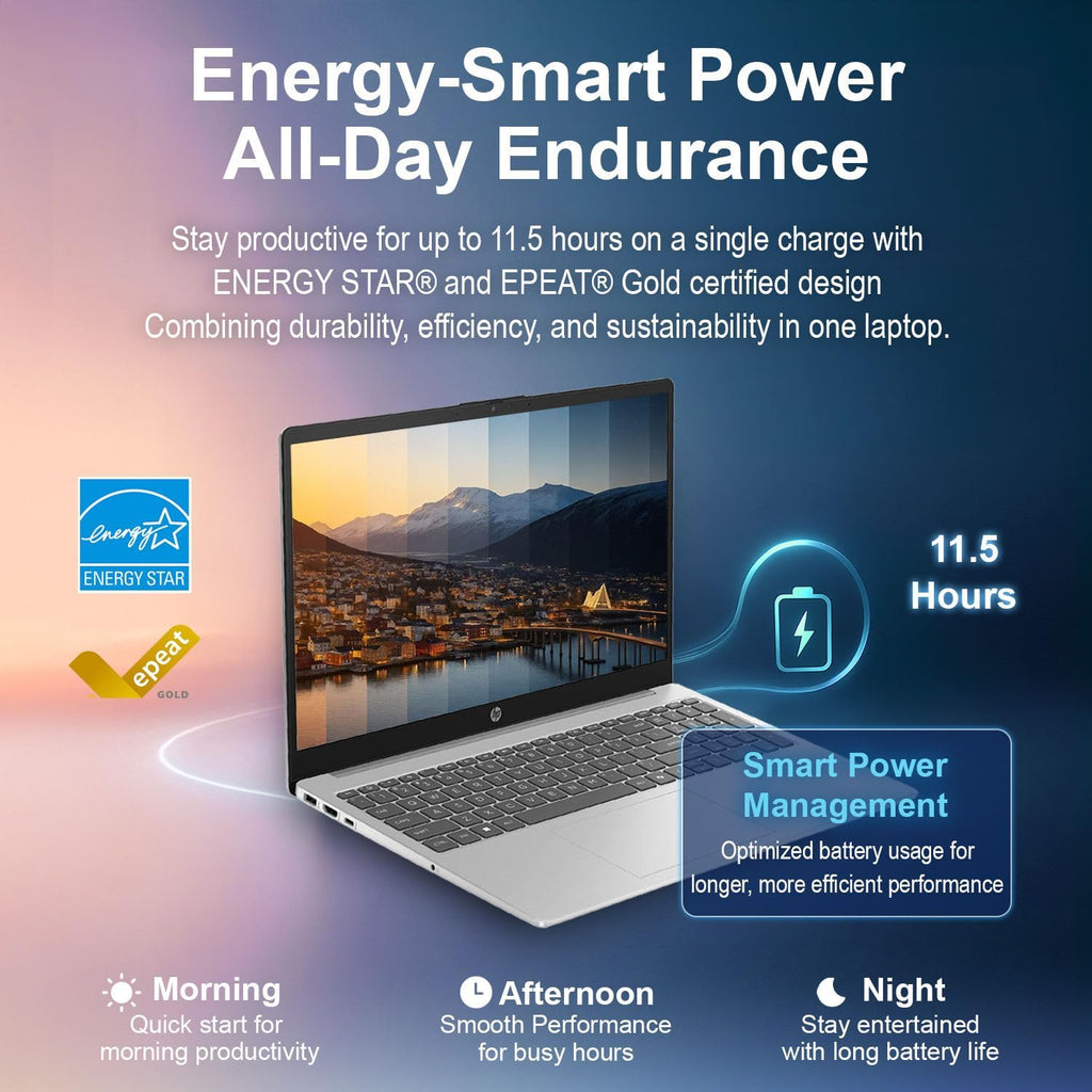 HP Pavilion 15.6' Laptop | 13th Gen Intel Core i3 Processor | 8GB DDR4 RAM | 640GB Storage (128GB PCIe SSD + 512GB External) | AI-Enhanced Windows 11 | Privacy Webcam | Up to 11.5 Hrs Battery