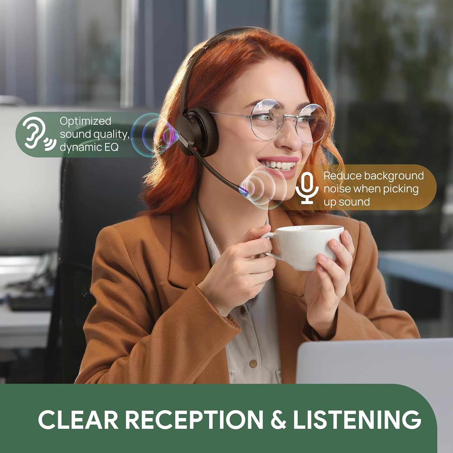 Yealink BH70 Dual UC Wireless Headset with Mic for Work, Bluetooth Headphone Teams&UC Compatible, up to 35h Talk Time, 147g All-Day Wearing Comfort, Perfect for Open Office Home Hybrid Work, USB-C/A