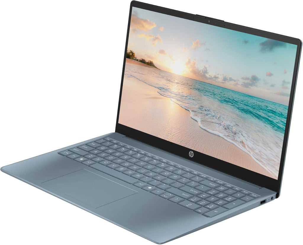 HP 15.6' LED Laptop Computer, 16GB RAM 640GB Storage (128GB UFS+512GB Docking Set), Quad-Cores Intel Pentium, Windows 11 S with 1-Year Microsoft Office 365 Included, PLUSERA Earphones, Moonlight Blue